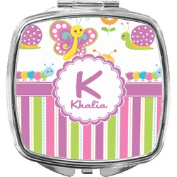 Butterflies & Stripes Compact Makeup Mirror (Personalized)