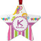 Butterflies & Stripes Metal Star Ornament - Front