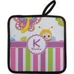 Butterflies & Stripes Pot Holder w/ Name and Initial