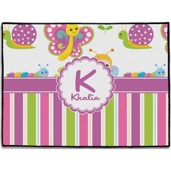 Butterflies & Stripes Door Mat (Personalized)