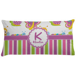 Butterflies & Stripes Pillow Case - King (Personalized)