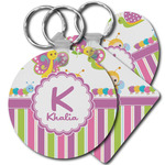 Butterflies & Stripes Plastic Keychain (Personalized)