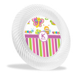 Butterflies & Stripes Plastic Party Dinner Plates - 10" (Personalized)