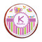 Butterflies & Stripes Printed Icing Circle - Medium - On Cookie