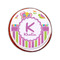 Butterflies & Stripes Printed Icing Circle - Small - On Cookie