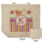 Butterflies & Stripes Reusable Cotton Grocery Bag - Front & Back View