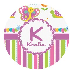Butterflies & Stripes Round Decal - XLarge (Personalized)