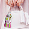 Butterflies & Stripes Sanitizer Holder Keychain - Large (LIFESTYLE)