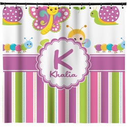 Butterflies & Stripes Shower Curtain - 71" x 74" (Personalized)