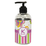 Butterflies & Stripes Plastic Soap / Lotion Dispenser (8 oz - Small - Black) (Personalized)