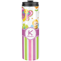 Butterflies & Stripes Stainless Steel Skinny Tumbler - 20 oz (Personalized)