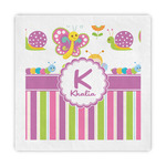 Butterflies & Stripes Standard Decorative Napkins (Personalized)