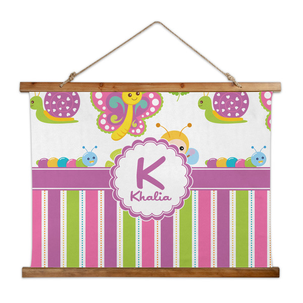 Custom Butterflies & Stripes Wall Hanging Tapestry - Wide (Personalized)