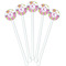 Butterflies & Stripes White Plastic 5.5" Stir Stick - Fan View