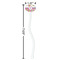 Butterflies & Stripes White Plastic 7" Stir Stick - Oval - Dimensions