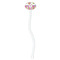 Butterflies & Stripes White Plastic 7" Stir Stick - Oval - Single Stick