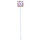 Butterflies & Stripes White Plastic Stir Stick - Double Sided - Square - Single Stick