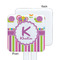 Butterflies & Stripes White Plastic Stir Stick - Single Sided - Square - Approval