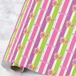 Butterflies & Stripes Wrapping Paper Roll - Large (Personalized)