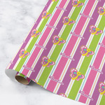 Butterflies & Stripes Wrapping Paper Roll - Medium - Matte (Personalized)