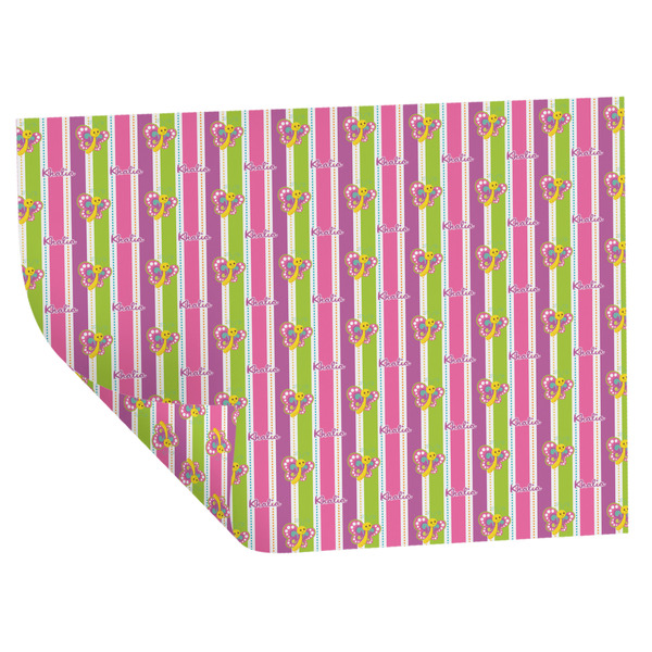 Custom Butterflies & Stripes Wrapping Paper Sheets - Double-Sided - 20" x 28" (Personalized)