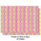 Butterflies & Stripes Wrapping Paper Sheet - Double Sided - Front