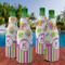 Butterflies & Stripes Zipper Bottle Cooler - Set of 4 - LIFESTYLE