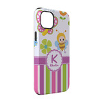 Butterflies & Stripes iPhone Case - Rubber Lined - iPhone 14 (Personalized)