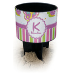 Butterflies & Stripes Black Beach Spiker Drink Holder (Personalized)