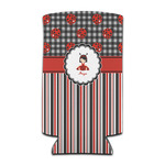 Ladybugs & Stripes Can Cooler (tall 12 oz) (Personalized)