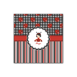 Ladybugs & Stripes Wood Print - 12x12 (Personalized)