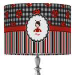 Ladybugs & Stripes 16" Drum Lamp Shade - Fabric (Personalized)