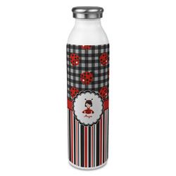 Ladybugs & Stripes 20oz Stainless Steel Water Bottle - Full Print (Personalized)