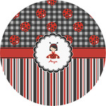 Ladybugs & Stripes Multipurpose Round Labels - Custom Sized (Personalized)