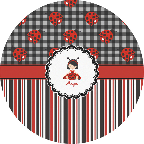 Custom Ladybugs & Stripes Multipurpose Round Labels - 3" (Personalized)