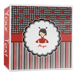 Ladybugs & Stripes 3-Ring Binder - 2 inch (Personalized)