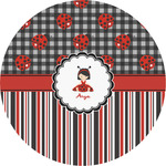 Ladybugs & Stripes Multipurpose Round Labels - 5" (Personalized)