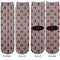 Ladybugs & Stripes Adult Crew Socks - Double Pair - Front and Back - Apvl