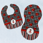 Ladybugs & Stripes Baby Bib & Burp Set w/ Name or Text