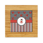 Ladybugs & Stripes Bamboo Trivet with Ceramic Tile Insert (Personalized)