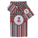 Ladybugs & Stripes Bath Towel Set - 3 Pcs (Personalized)