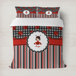 Ladybugs & Stripes Duvet Cover (Personalized)