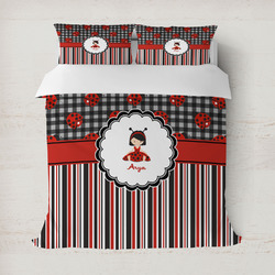 Ladybugs & Stripes Duvet Cover (Personalized)