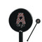 Ladybugs & Stripes Black Plastic 5.5" Stir Stick - Round - Closeup