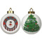 Ladybugs & Stripes Ceramic Christmas Ornament - X-Mas Tree (APPROVAL)