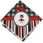 Ladybugs & Stripes Cloth Cocktail Napkin - Single w/ Name or Text