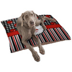 Ladybugs & Stripes Dog Bed - Large w/ Name or Text