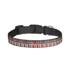 Ladybugs & Stripes Dog Collar - Large (Personalized)