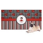 Ladybugs & Stripes Dog Towel (Personalized)