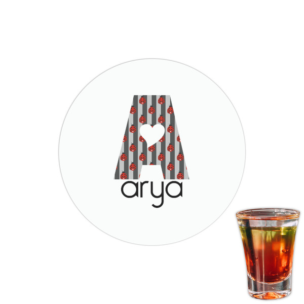 Custom Ladybugs & Stripes Printed Drink Topper - 1.5" (Personalized)